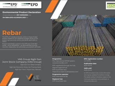 Thép Xanh VAS Đạt Chứng Nhận Phát Triển Bền Vững – EPD