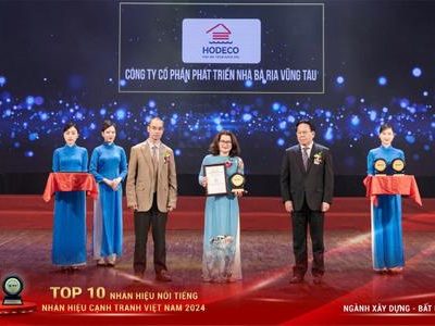 HODECO Nhận Giải Thưởng TOP 10 Nhãn Hiệu Nổi Tiếng Việt Nam Ngành BĐS – Xây dựng Năm 2024