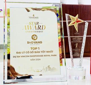 Sao Vàng Holdings Vinh Dự Đạt Danh Hiệu Top 1 Đại Lý Xuất Sắc Tại Star Award 2024
