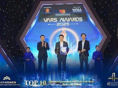 Mayhomes Tỏa Sáng Tại VARS Awards 2025 Với Danh Hiệu “Top 10 Sàn Giao Dịch BĐS Xuất Sắc Việt Nam”