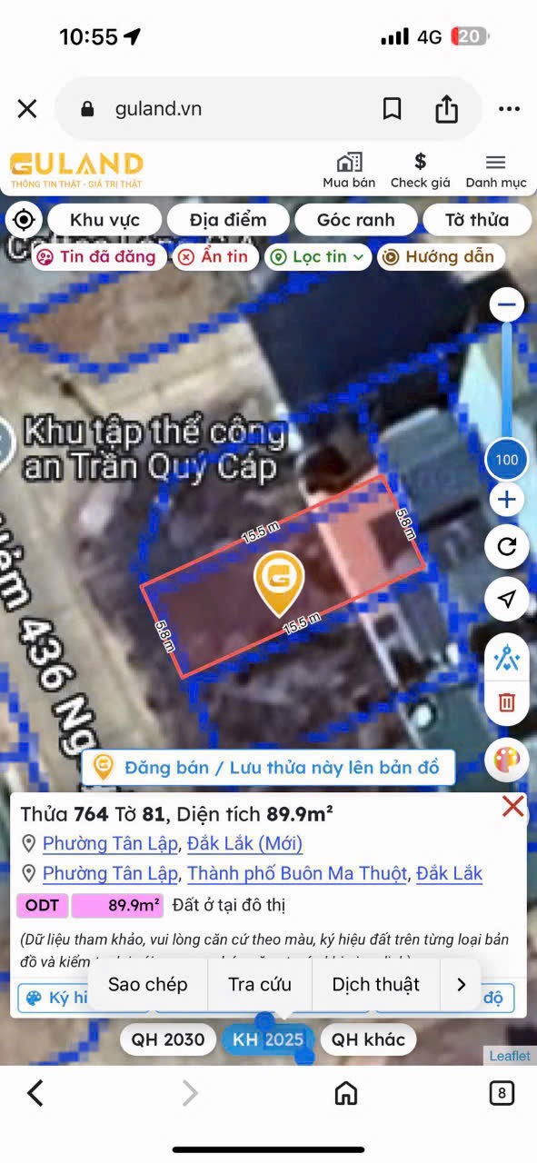 Bán Đất Nền 89.9m² Khu Đấu Giá Trần Quý Cáp – Thổ Cư 100% Giá 3 Tỷ 500 Triệu