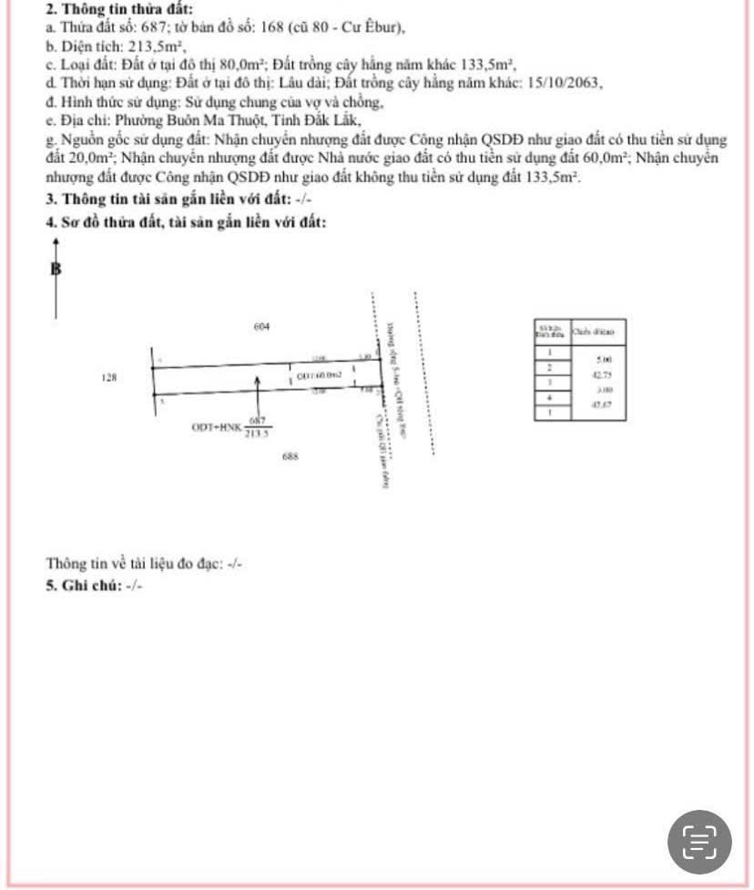 Bán Nhà 210m² Thôn 4 Hòa Khánh BMT – Giá 2 Tỷ 690 Triệu