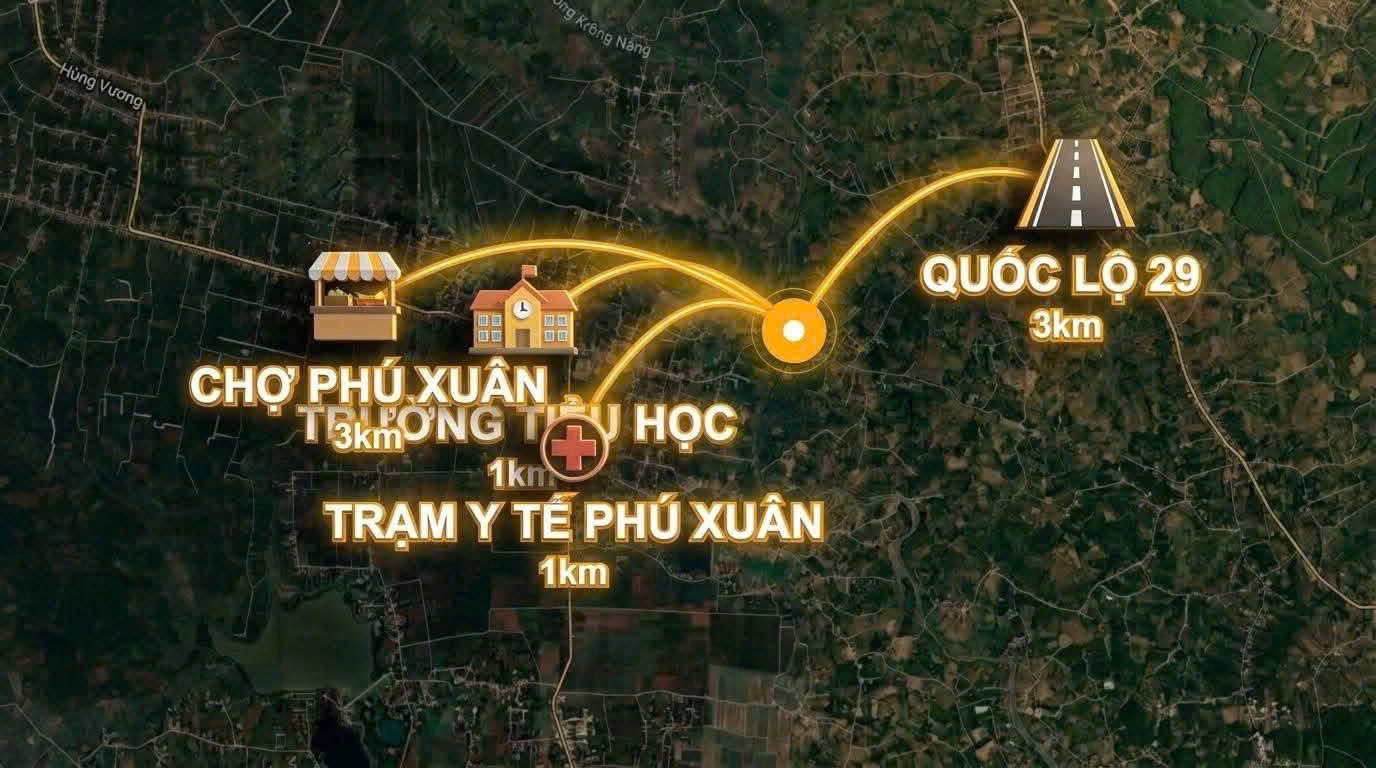Bán Đất Nền 2300m² Gần Chợ Phú Xuân Krông Năng – Thổ Cư 1000m² Giá 3 Tỷ 350