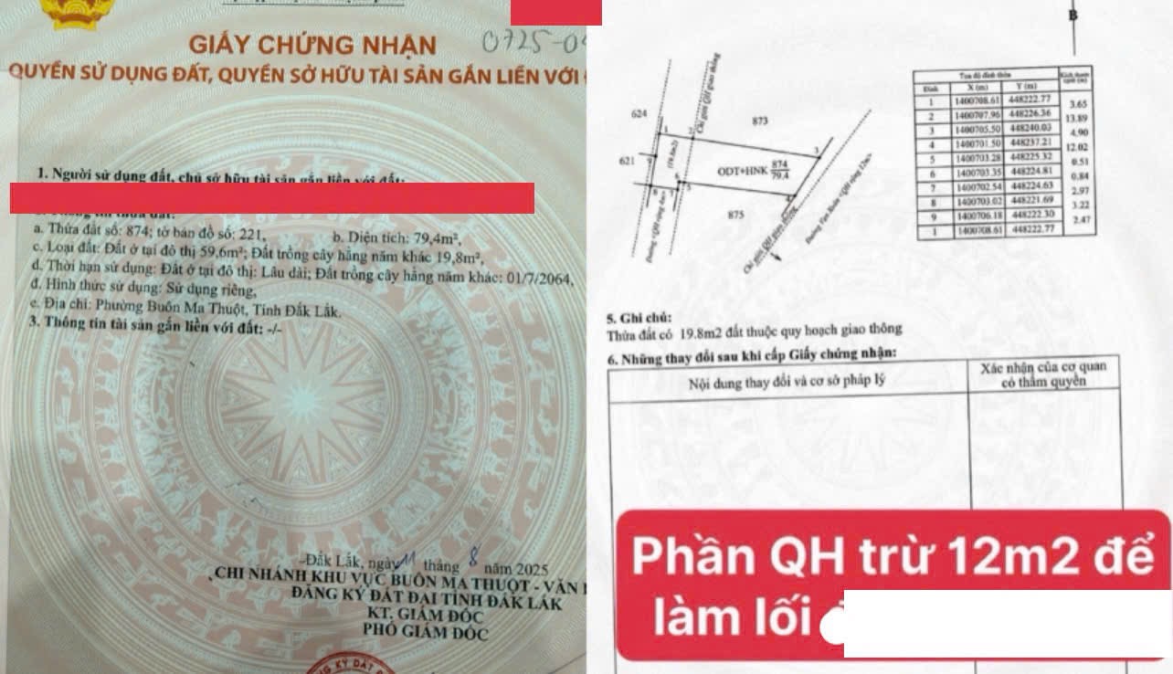 Bán đất nền 60 m² đường Vạn Xuân, Tân Thành, giá 2,8 tỷ
