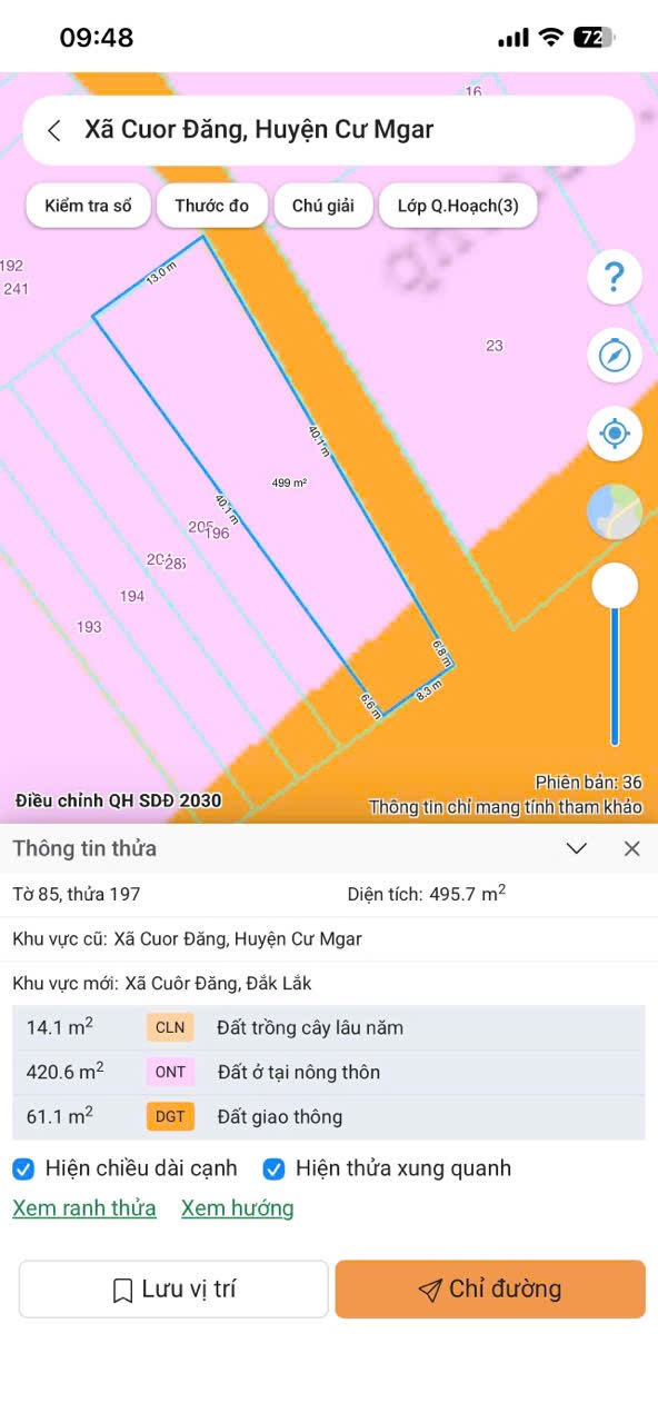 Bán đất nền 330 m² tại Cuôr Đăng, góc 2 mặt tiền, giá 5,5 tỷ