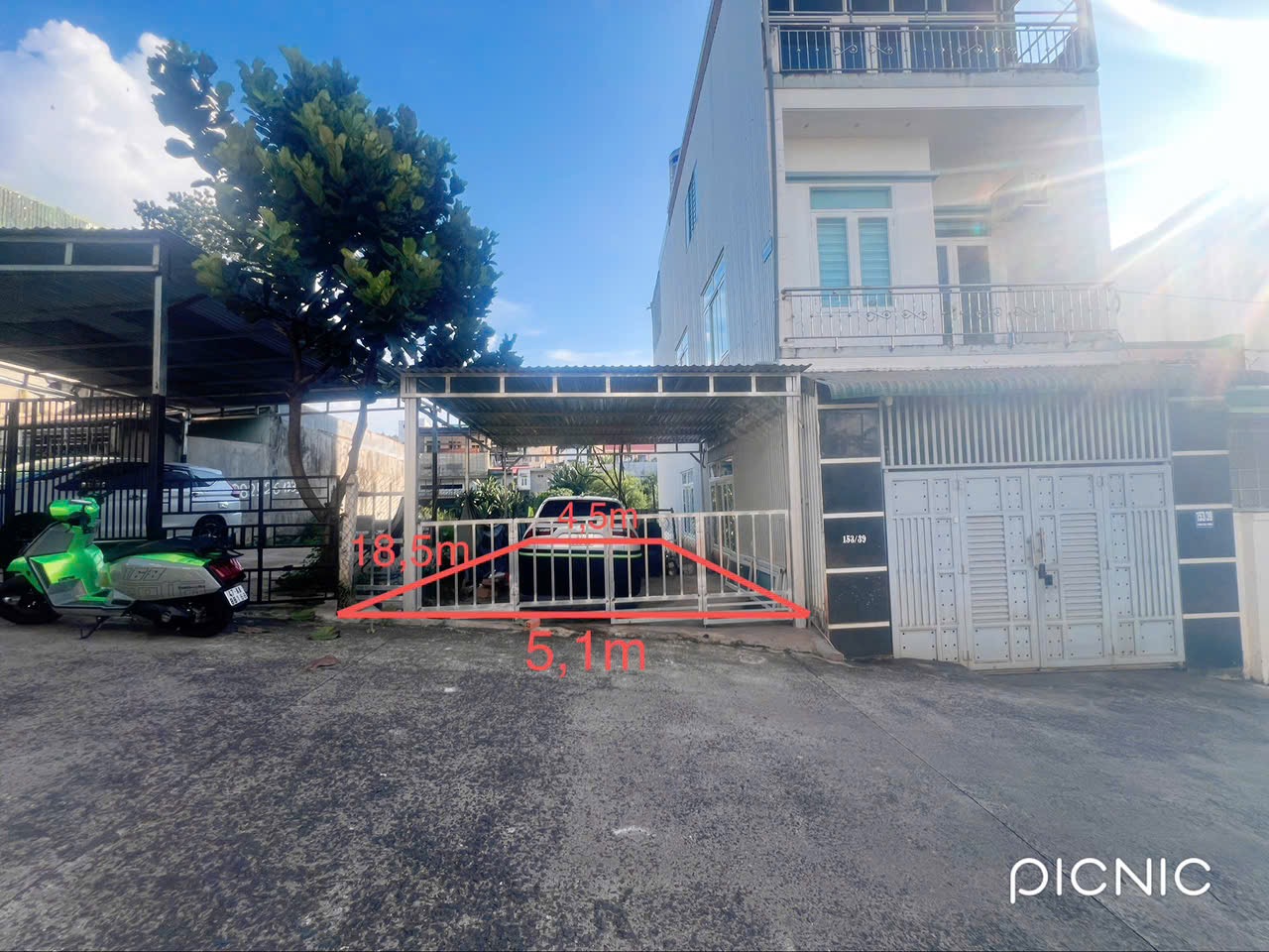 Bán đất hẻm 153 Phan Chu Trinh diện tích 5.1×18.5m giá tốt