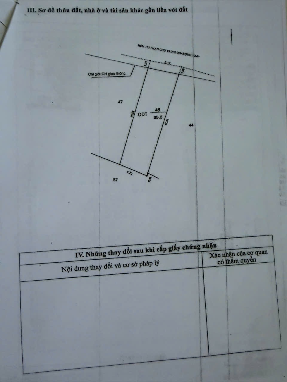 Bán đất hẻm 153 Phan Chu Trinh diện tích 5.1×18.5m giá tốt