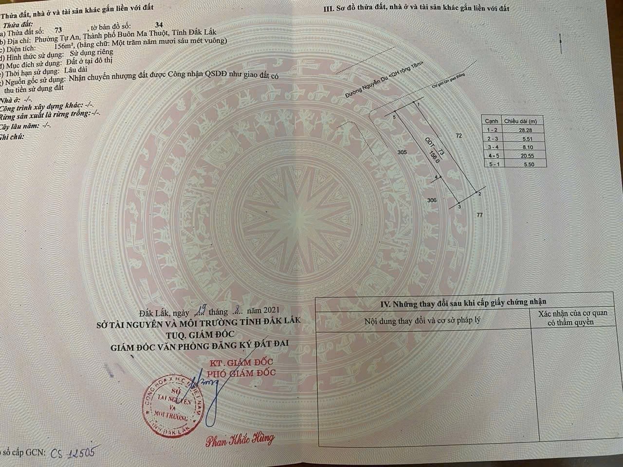 Bán nhà mặt tiền số 10 Nguyễn Du thành phố Buôn Ma Thuột 7.55 tỷ