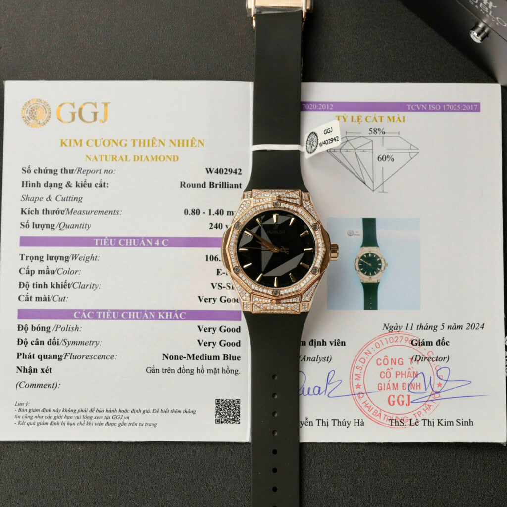 Đồng hồ Hublot Orlinski king gold chế tác full kim cương tự nhiên Rep11 40mm