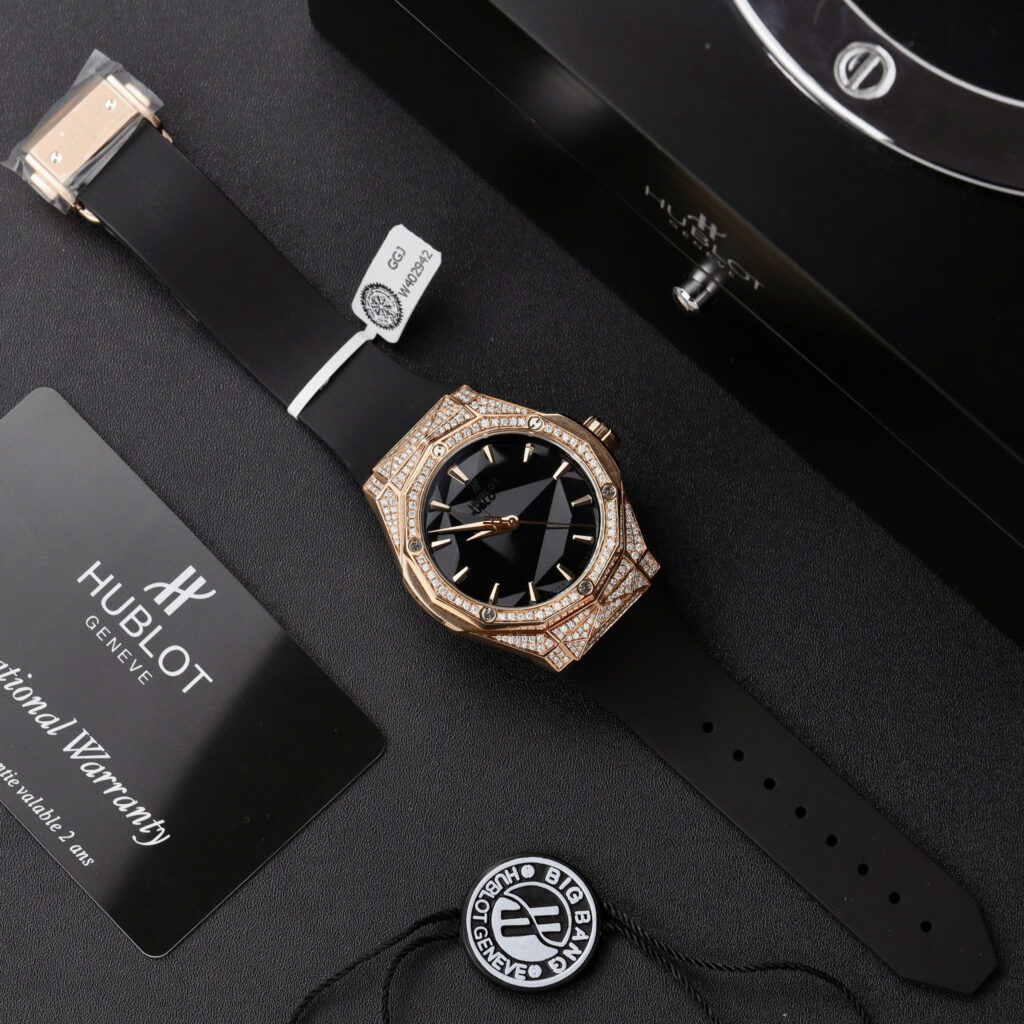 Đồng hồ Hublot Orlinski king gold chế tác full kim cương tự nhiên Rep11 40mm