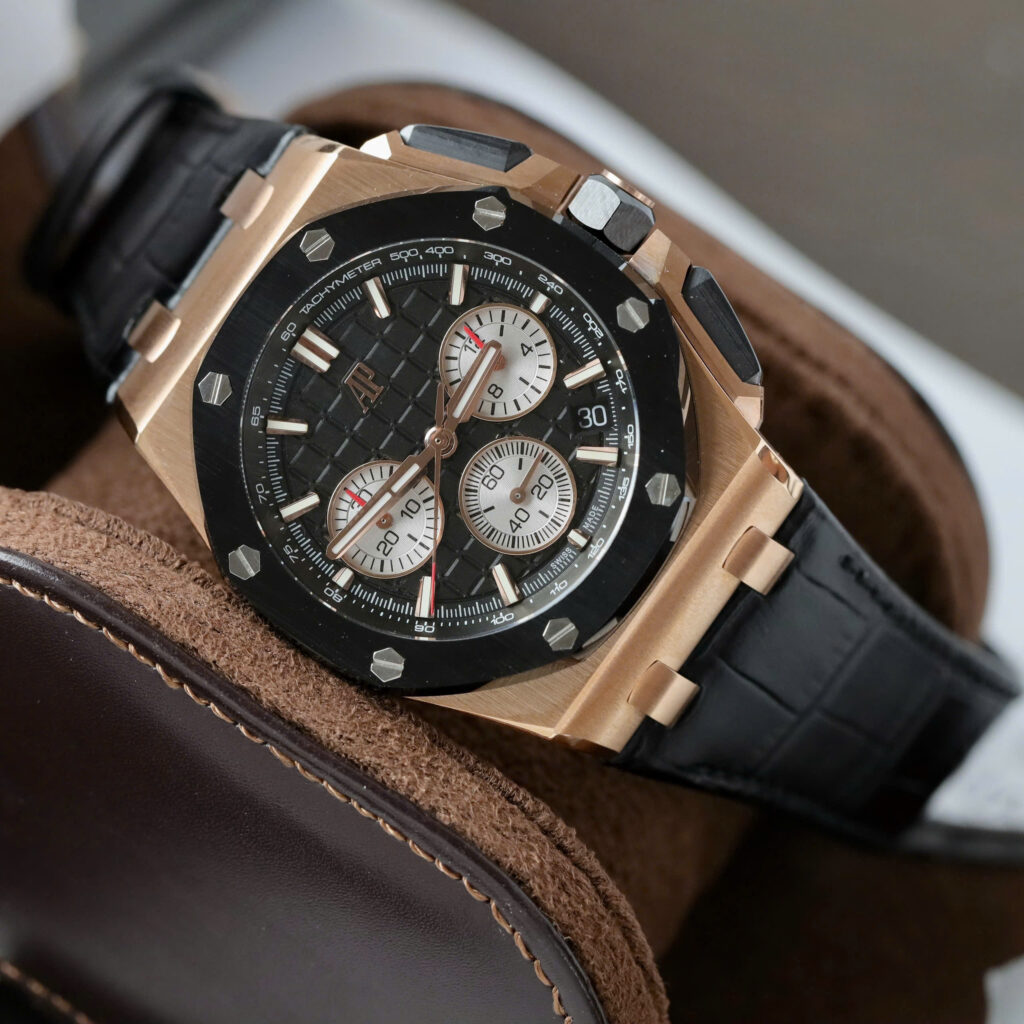 Đồng hồ Audemars Piguet Royal Rep 11 Oak Offshore Chronograph 26420 mặt đen dây cao su APP 43mm (3)