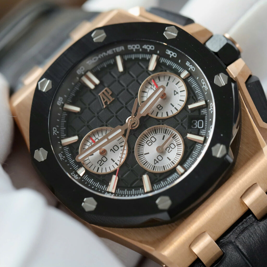 Đồng hồ Audemars Piguet Royal Rep 11 Oak Offshore Chronograph 26420 mặt đen dây cao su APP 43mm (3)