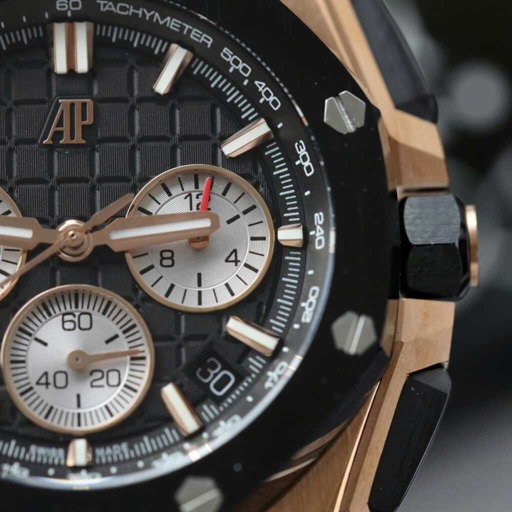 Đồng hồ Audemars Piguet Royal Rep 11 Oak Offshore Chronograph 26420 mặt đen dây cao su APP 43mm (3)