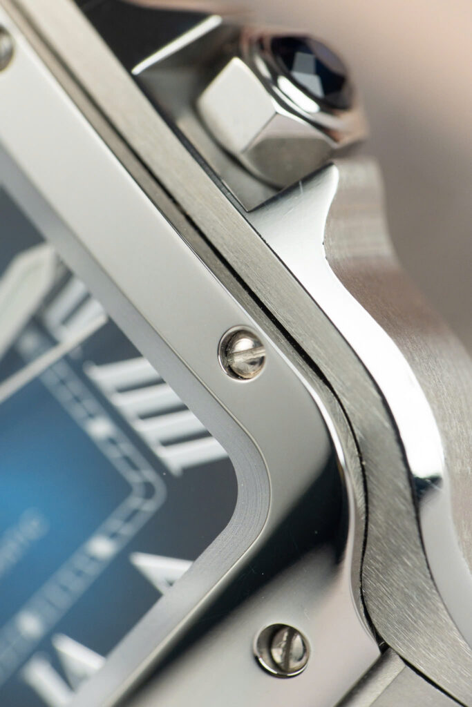 Đồng hồ Cartier Santos Rep 11 nữ mặt xanh blue nhà máy BV 35mm (2)