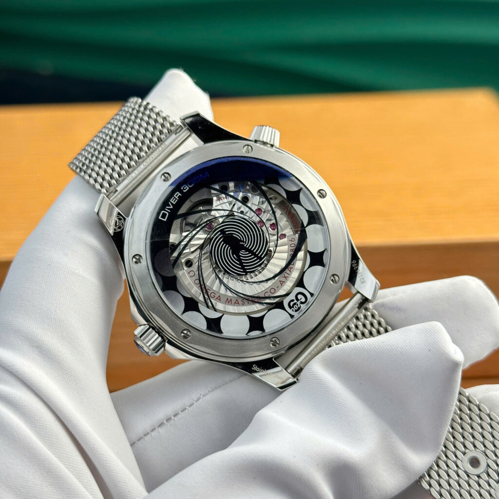 Đồng hồ Omega Rep 11 Seamaster James Bond mặt số xanh blue nhà máy VS 42mm (2)