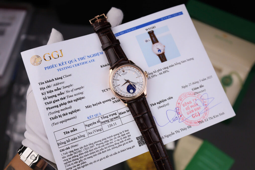 Đồng hồ Rolex Chế Tác Cellini Moonphase 50535 bọc vàng thật 39mm (10)