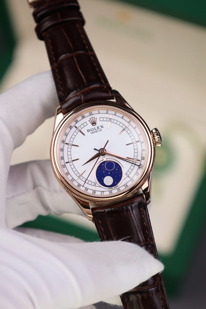 Đồng hồ Rolex Chế Tác Cellini Moonphase 50535 bọc vàng thật 39mm (2)