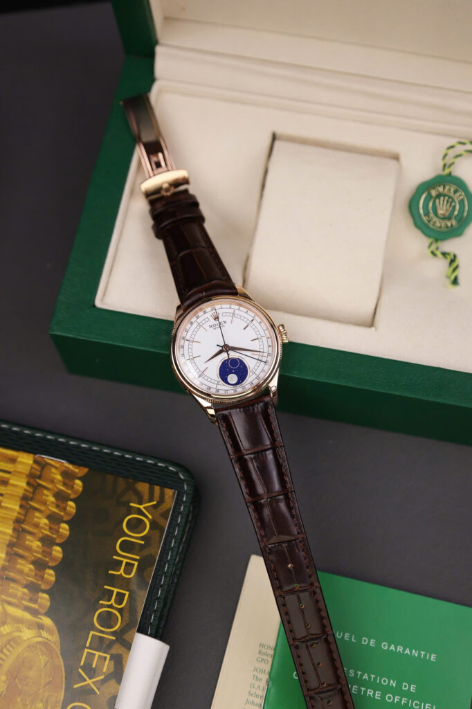 Đồng hồ Rolex Chế Tác Cellini Moonphase 50535 bọc vàng thật 39mm (2)