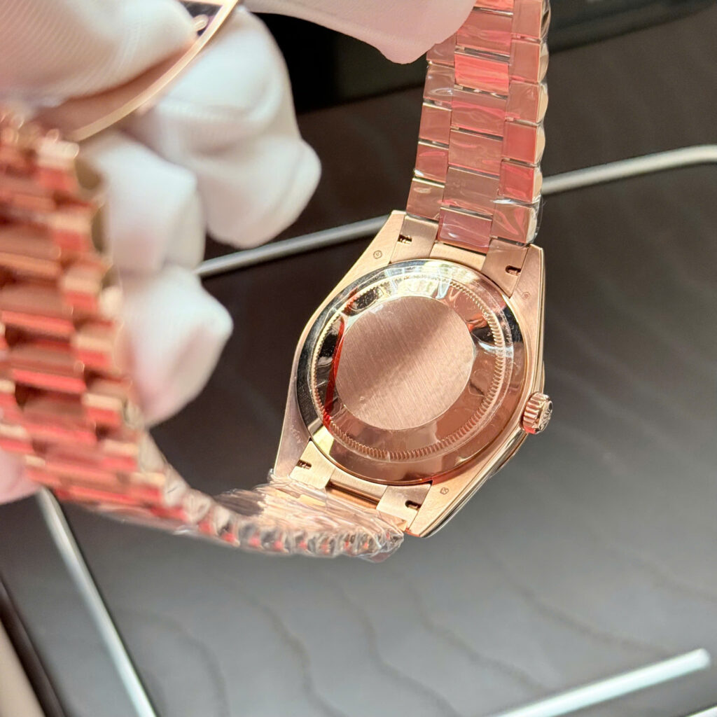 Đồng hồ Rolex Day-Date Chế Tác mặt xanh lục lam bọc vàng thật xưởng QF 40mm (2)