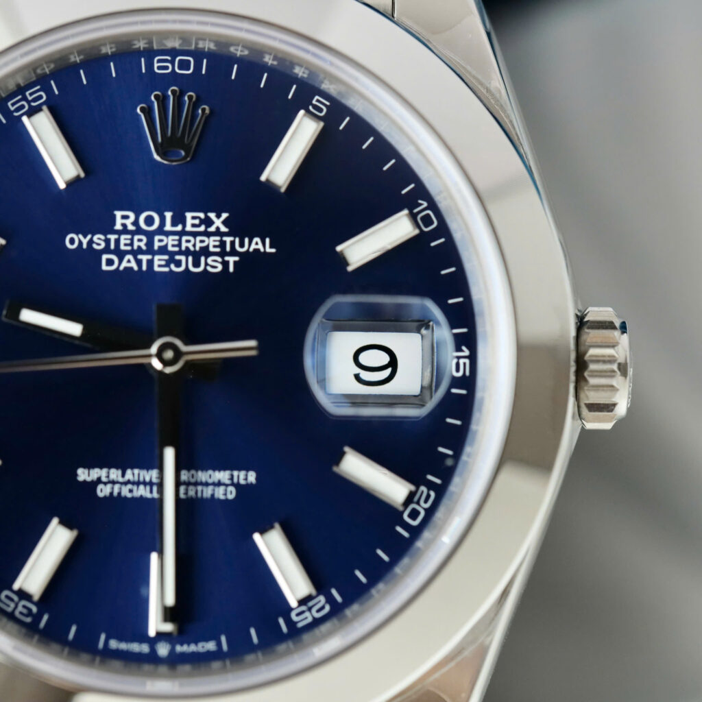 Đồng hồ Rolex DateJust 126300 mặt xanh dương viền trơn xưởng VS 41mm (2)