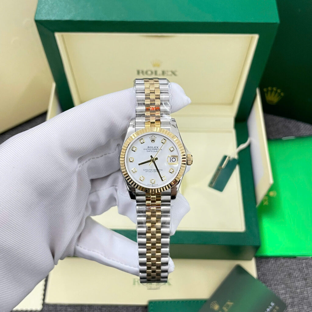 Đồng hồ Rolex DateJust mặt MOP Rep 11 bọc vàng thật nhà máy GM 31mm (2)