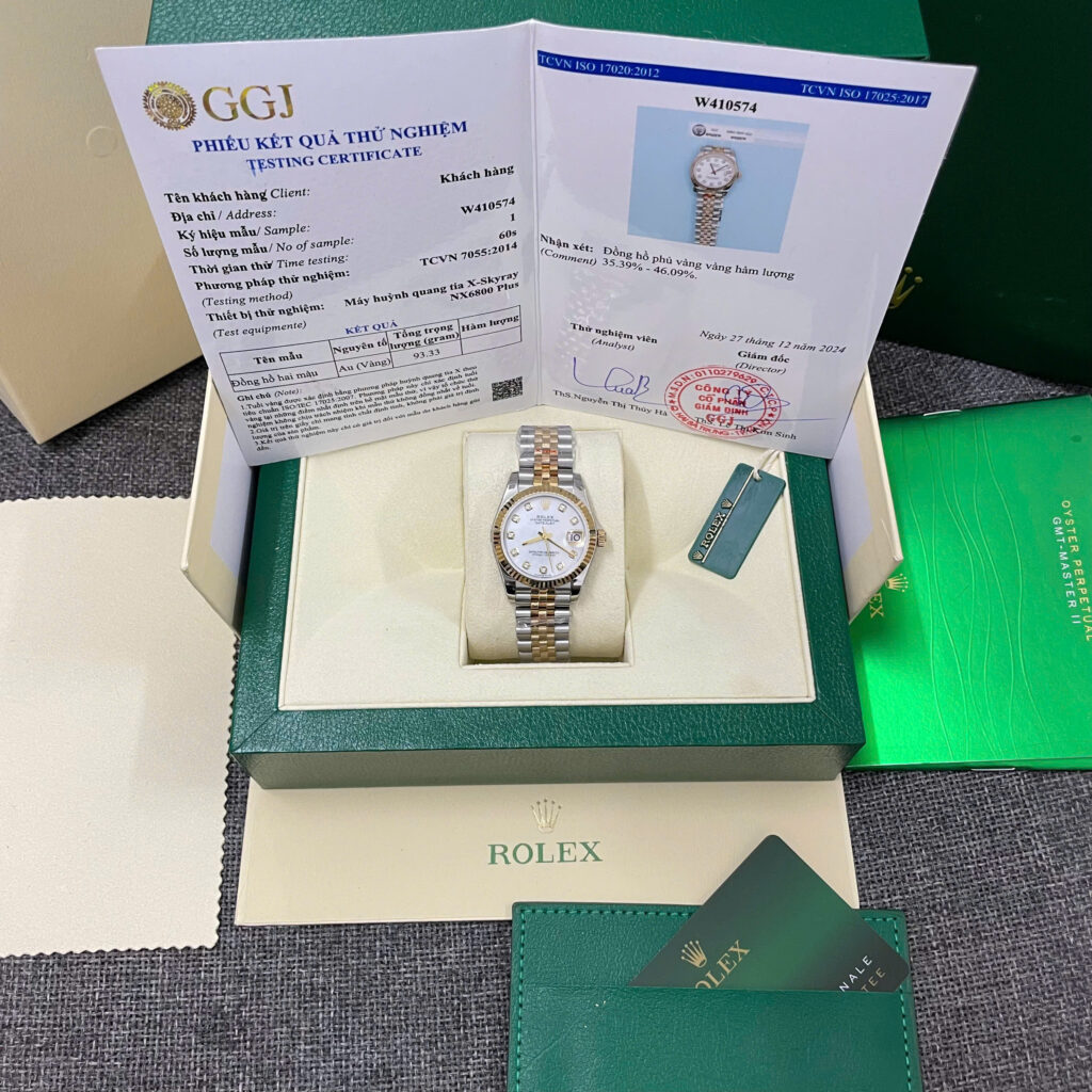 Đồng hồ Rolex DateJust mặt MOP Rep 11 bọc vàng thật nhà máy GM 31mm (2)