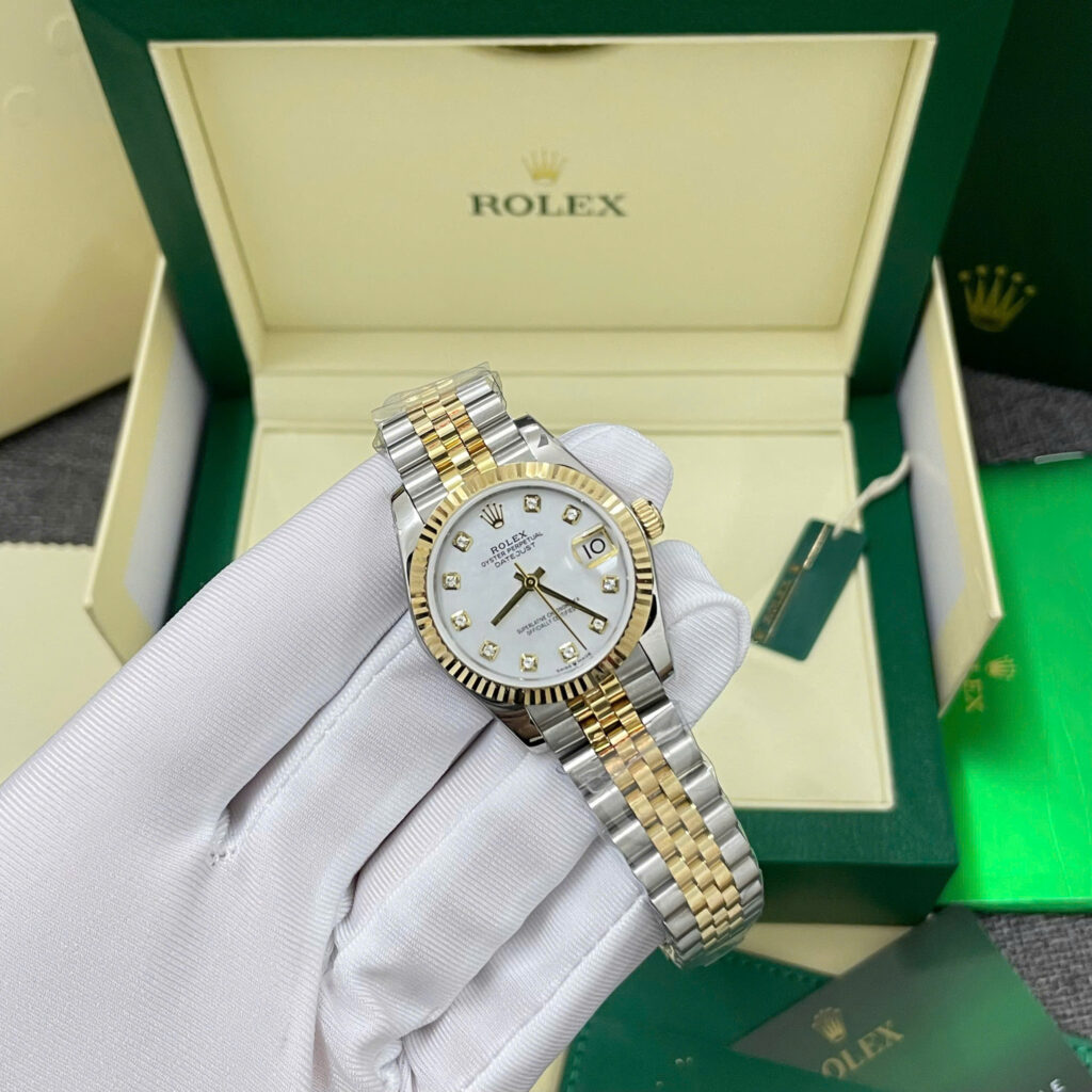 Đồng hồ Rolex DateJust mặt MOP Rep 11 bọc vàng thật nhà máy GM 31mm (2)