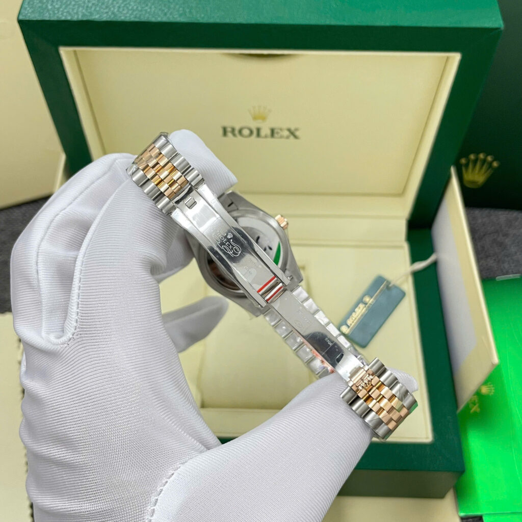 Đồng hồ Rolex DateJust mặt chocolate Chế Tác bọc vàng hồng nhà máy GM 31mm (2)