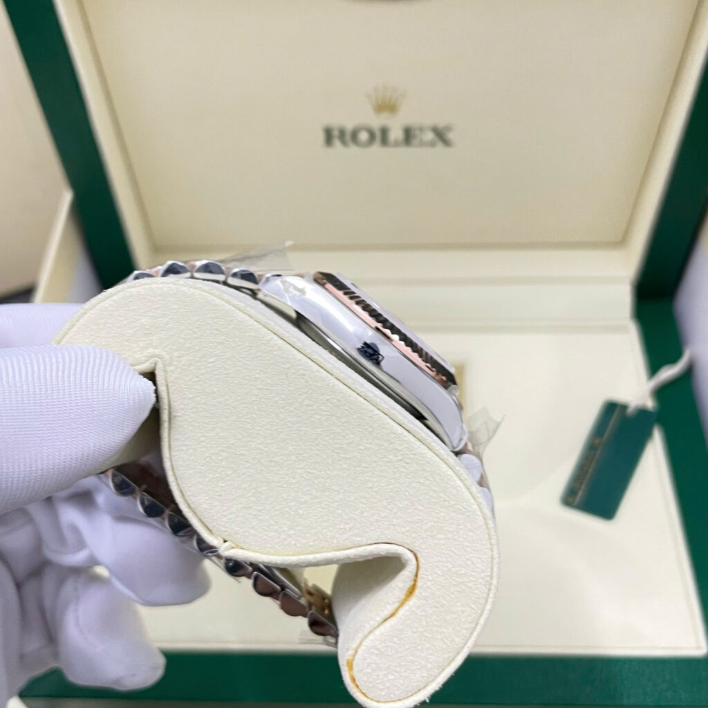 Đồng hồ Rolex DateJust mặt số hồng Chế Tác bọc vàng thật xưởng GM 31mm (2)