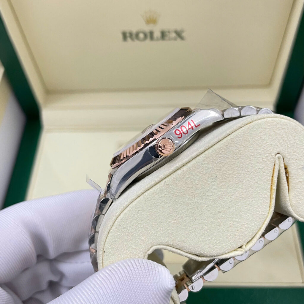 Đồng hồ Rolex DateJust mặt số hồng Chế Tác bọc vàng thật xưởng GM 31mm (2)