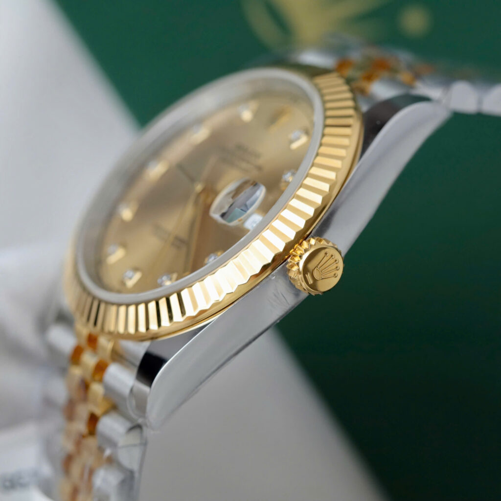 Đồng Hồ Rolex DateJust Nam Mặt Vàng Champagne Chế Tác Bọc Vàng Xưởng GM 41mm (2)
