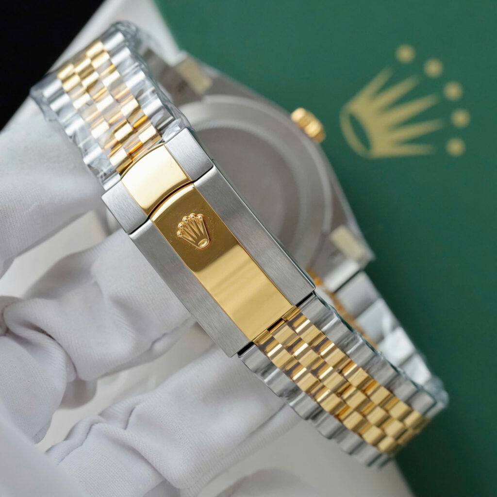 Đồng Hồ Rolex DateJust Nam Mặt Vàng Champagne Chế Tác Bọc Vàng Xưởng GM 41mm (2)