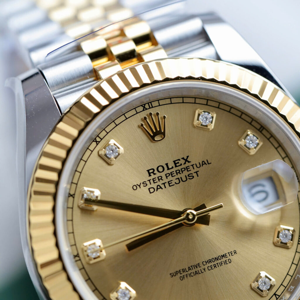 Đồng Hồ Rolex DateJust Nam Mặt Vàng Champagne Chế Tác Bọc Vàng Xưởng GM 41mm (2)
