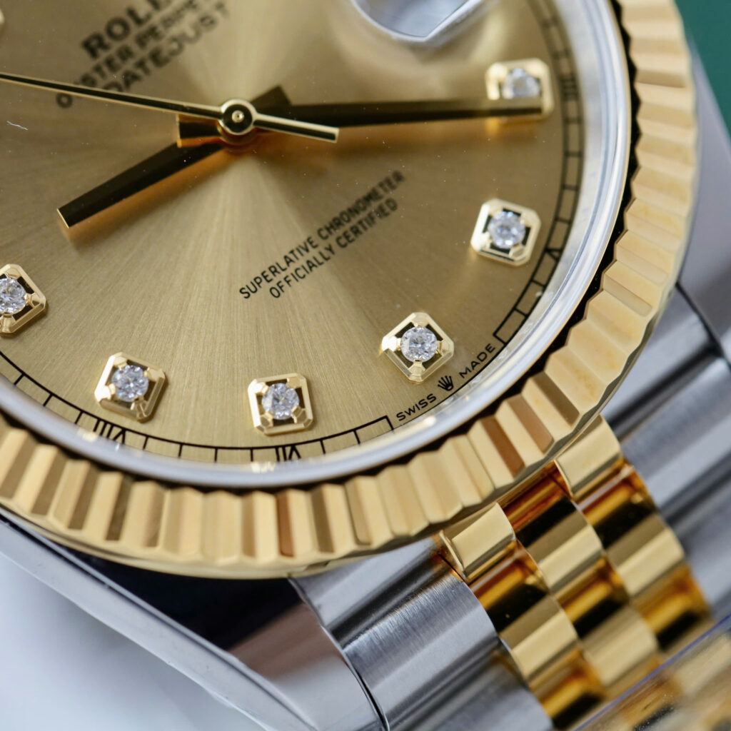 Đồng Hồ Rolex DateJust Nam Mặt Vàng Champagne Chế Tác Bọc Vàng Xưởng GM 41mm (2)