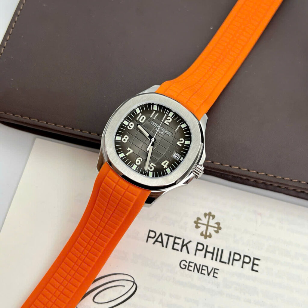 Đồng hồ Patek Philippe Aquanaut 5167 Fake 11 dây cao su màu cam 40mm (2)