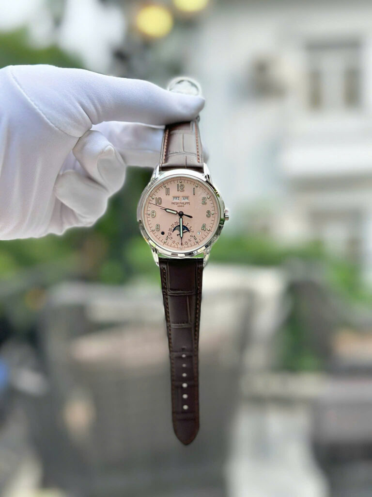 Đồng hồ Patek Philippe Replica 11 Complications 5320G mặt hồng dây da xưởng GR 40mm (2)