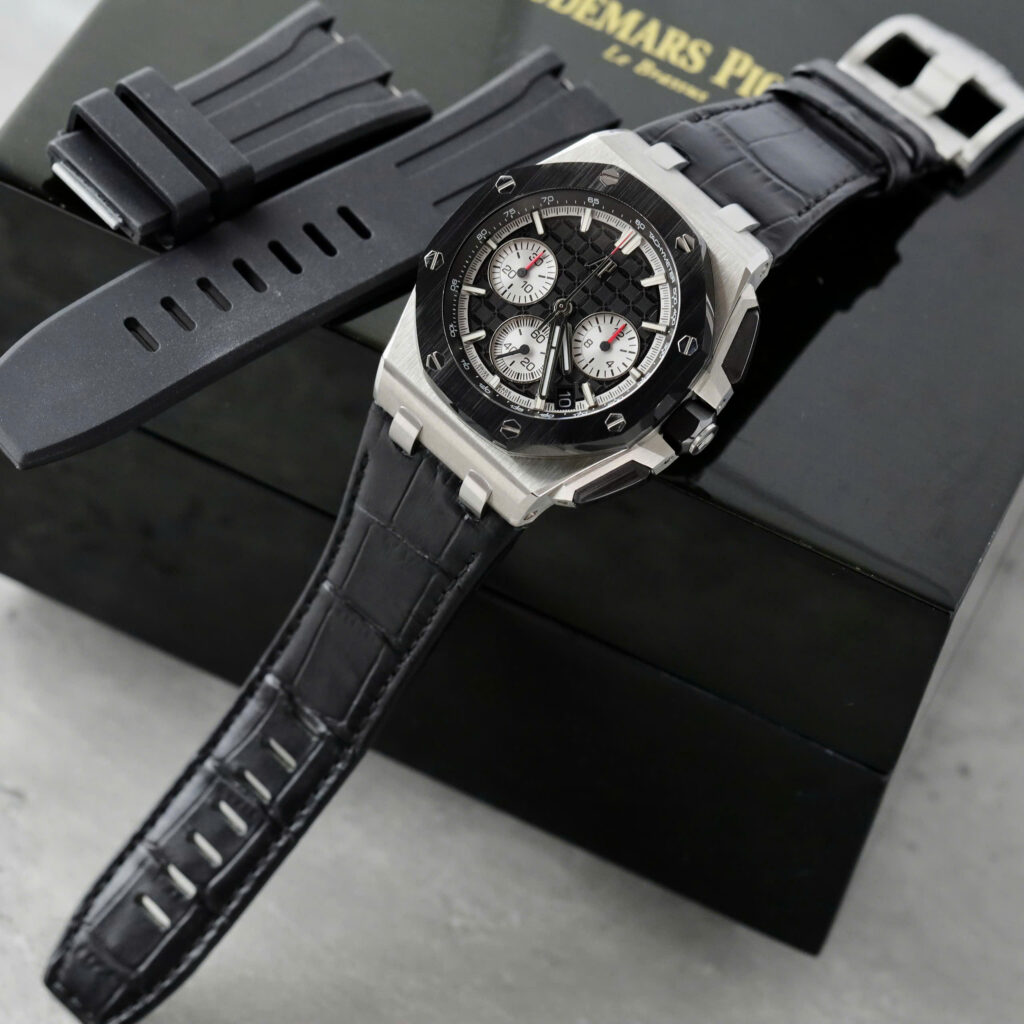 Đồng hồ Audemars Piguet Replica 11 Royal Oak Offshore Steel 26420RO màu đen dây da 43mm (2)