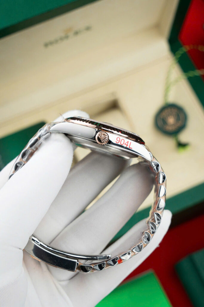 Đồng hồ Rolex DateJust mặt chocolate Rep 11 bọc vàng thật 18K xưởng GM 41mm (2)