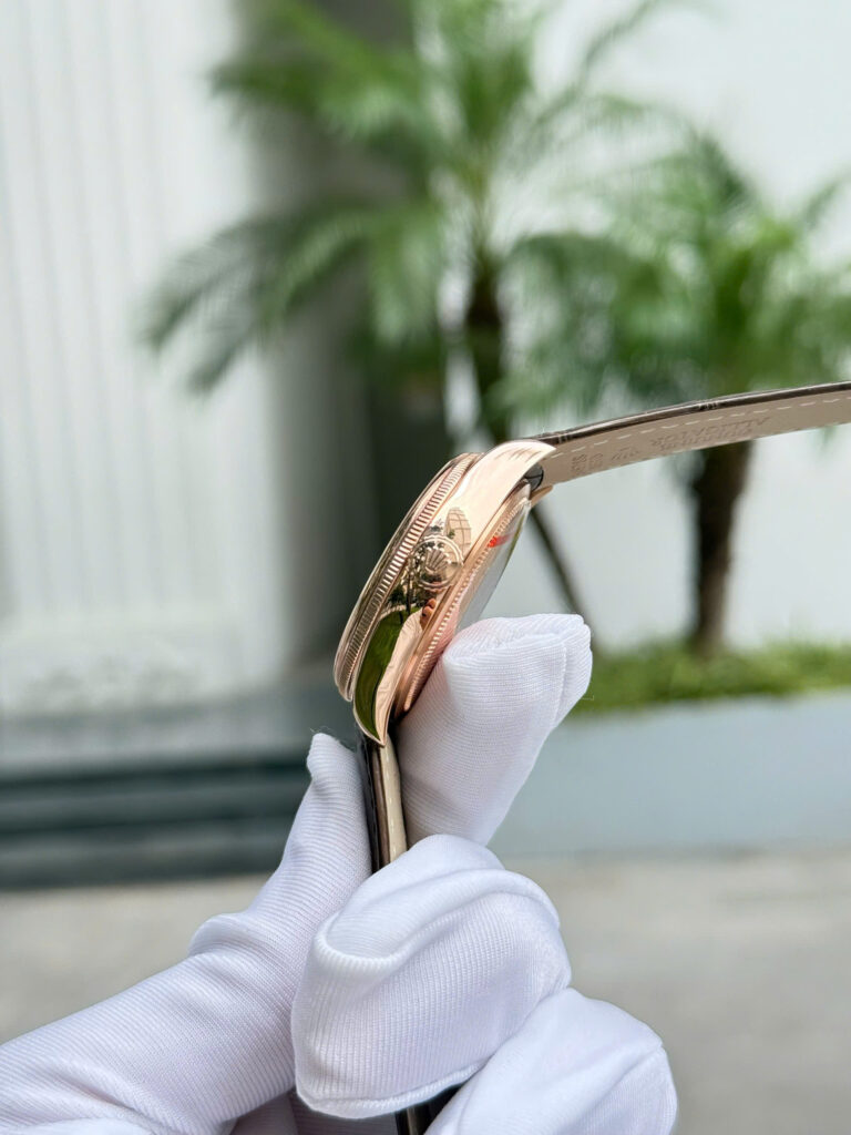 Đồng Hồ Rolex Cellini 50515 Mặt Trắng Chế Tác Bọc Vàng Thật 39mm (2)