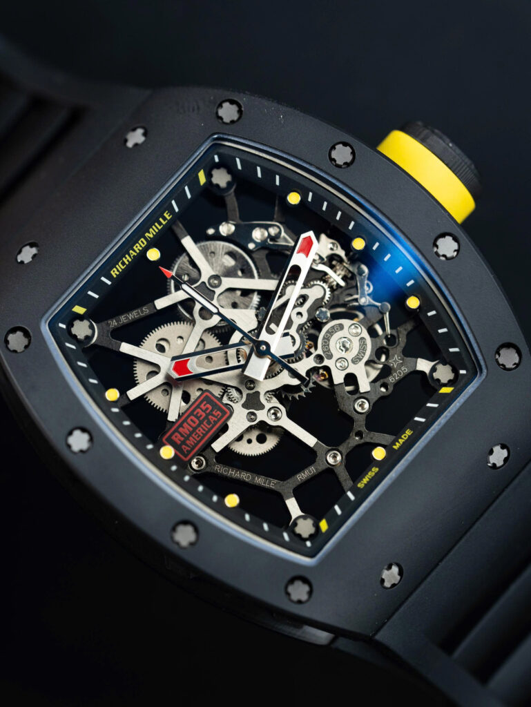 Đồng hồ Richard Mille Replica 11 RM035 Americas Toro vỏ gốm đen dây cao su nhà máy ZF 40x48mm (2)