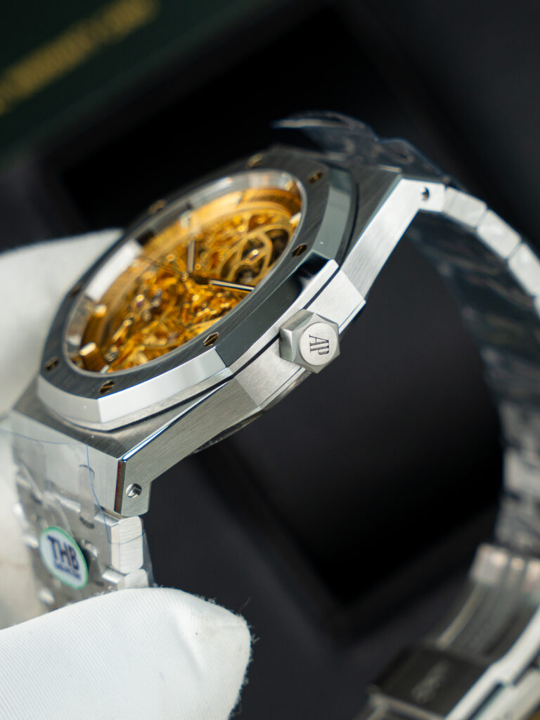 Đồng hồ Audemars Piguet Rep 11 Royal Oak Openworked 15407 mặt màu vàng lộ cơ 41mm (2)