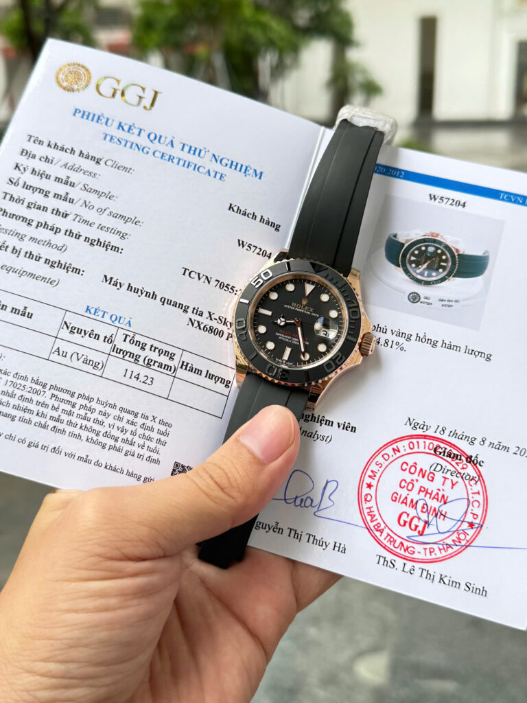Đồng hồ Rolex Yacht-Master Rep 11 bọc vàng hồng 18K dây cao su 40mm (2)