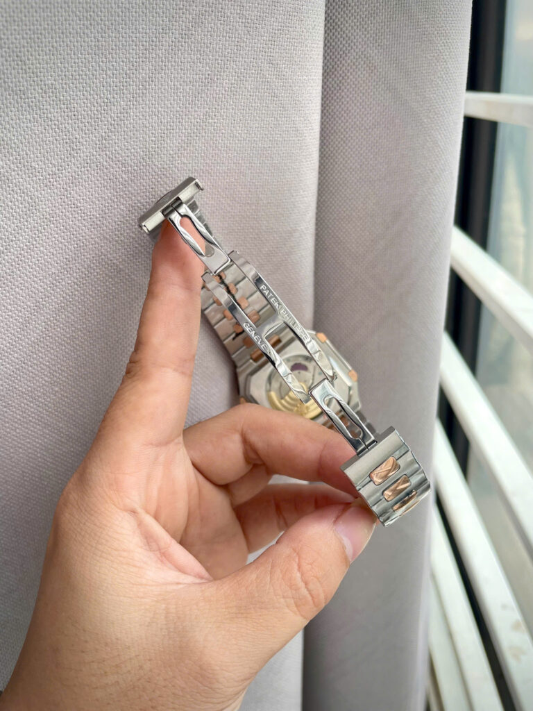 Đồng hồ Patek philippe 5821nam demi mặt xanh máy cơ nhật giá rẻ 45mm