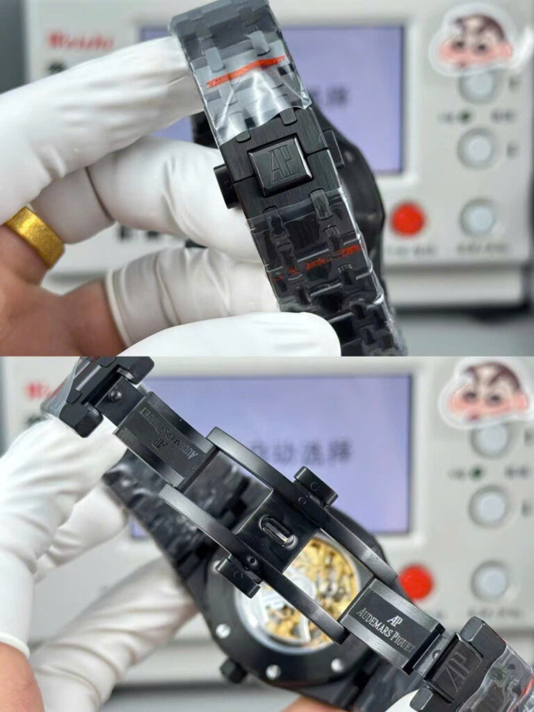 Đồng hồ Audemars Piguet Royal Oak 15416 Replica 11 mặt lộ cơ màu vàng vỏ gốm 41mm (2)