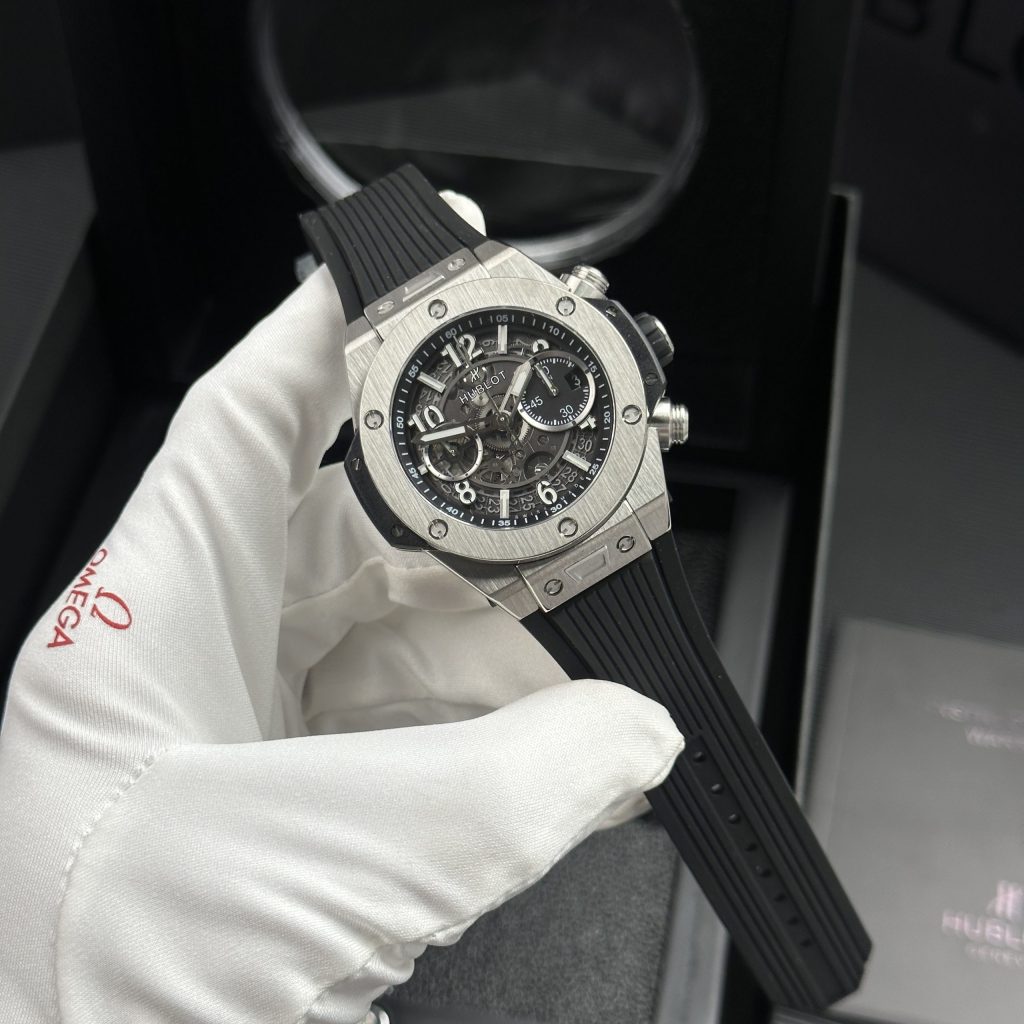 Đồng hồ Hublot Big Bang Unico Titanium Rep 11 mặt lộ cơ dây cao su 42mm (2)