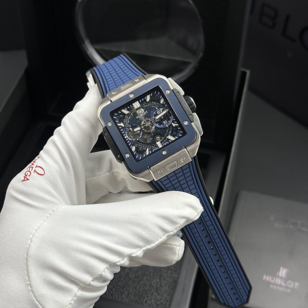 Đồng hồ Hublot Square Bang Unico Titanium Rep 1 1 mặt xanh máy cơ Thuỵ Sỹ 42mm (2)