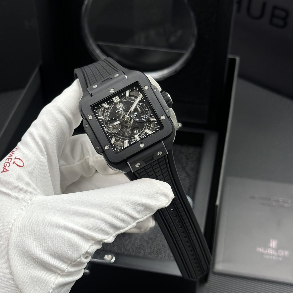 Đồng hồ Hublot Square Bang Unico Titanium Replica 11 vỏ gốm đen máy cơ Thuỵ Sỹ 42mm (2)