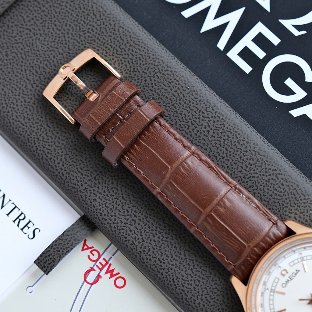 Đồng hồ Omega Constellation Co-Axial Chronometer Fake 11 mặt trắng vỏ mạ vàng hồng 40mm (1)