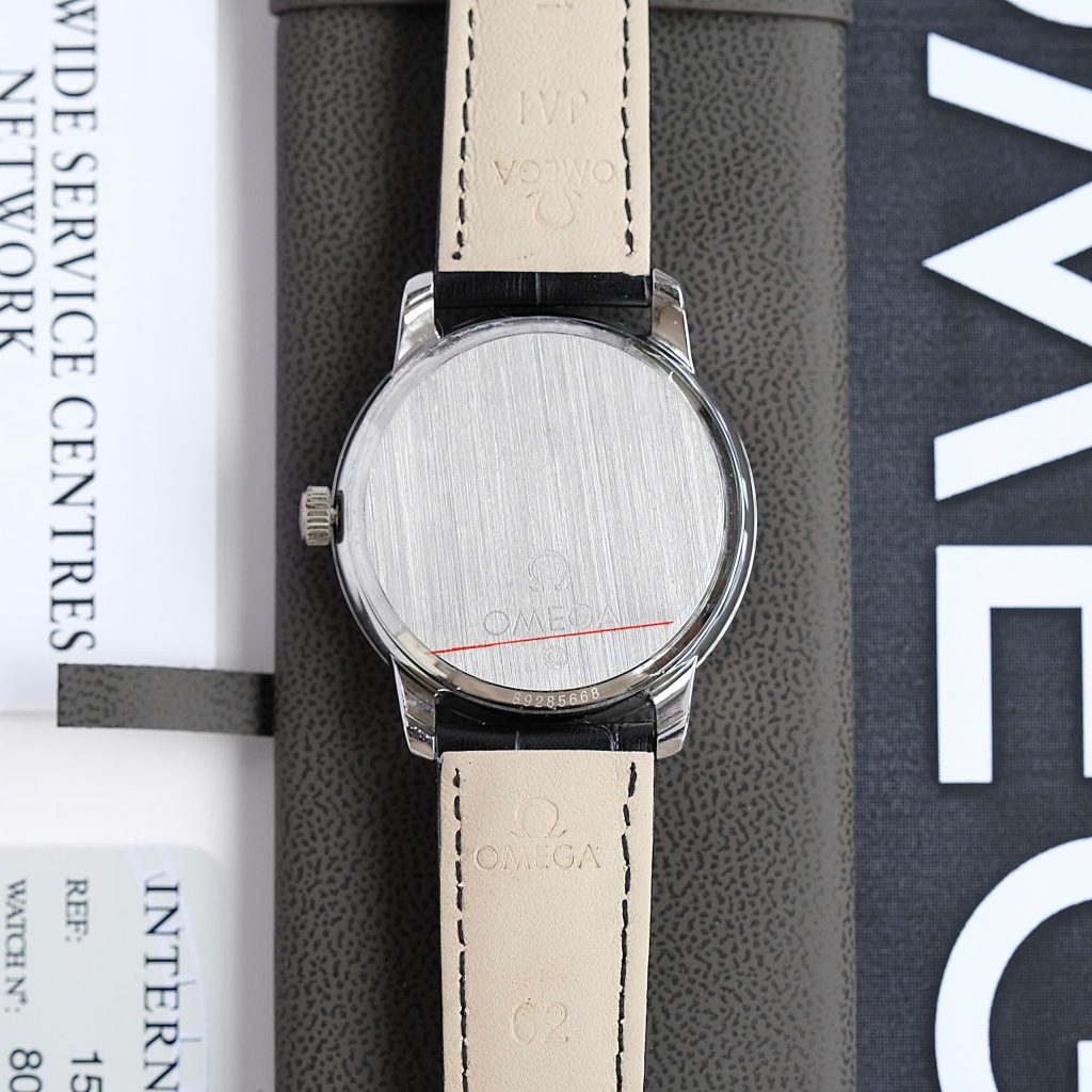 Đồng hồ Omega De Ville Co-Axial Chronometer Fake cao cấp nam mặt đen dây da 40mm (2)