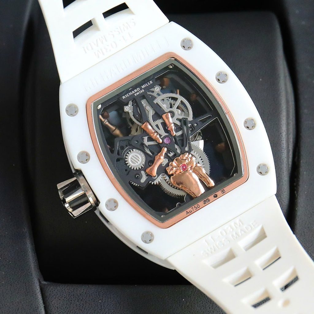 Đồng hồ Richard Mille RM66 Fake 11 màu trắng vỏ gốm 42.7×49 (2)